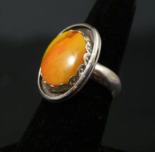 Load image into Gallery viewer, Orange Agate Oval Sterling Silver Ring size 7.5
