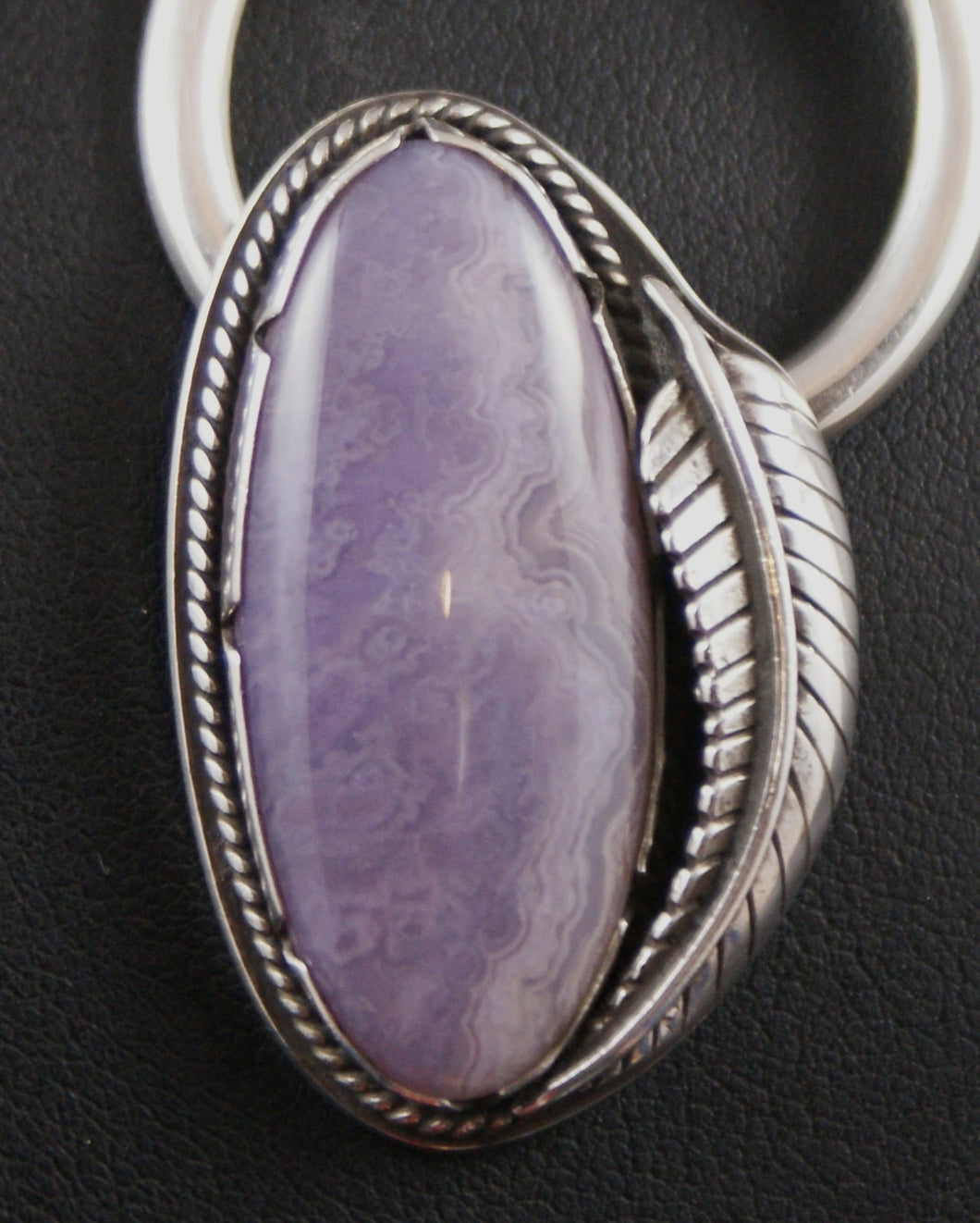 Purple Agate Sterling Silver Pendant