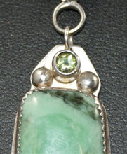Load image into Gallery viewer, Variscite with 4mm Tourmaline Crystal Sterling Silver Pendant
